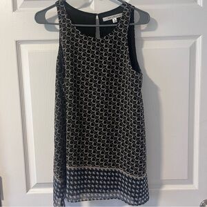 Max Studio Black and Cream Patterned Sleeveless Top